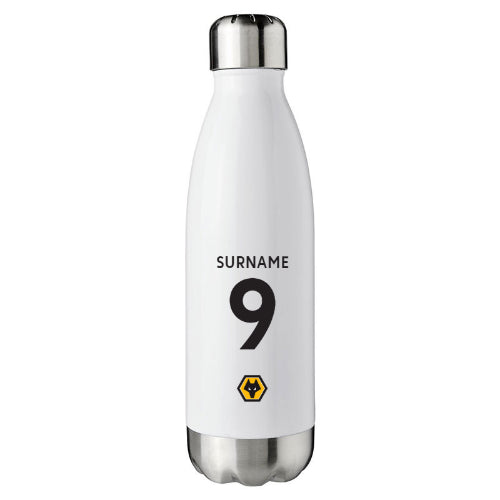 Wolverhampton Wanderers Back of Shirt White Insulated Water Bottle