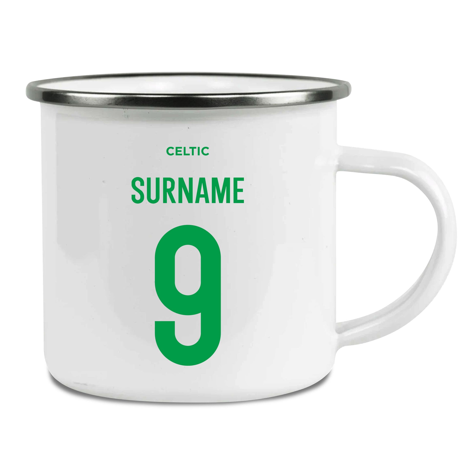 Celtic FC Back of Shirt Enamel Camping Mug