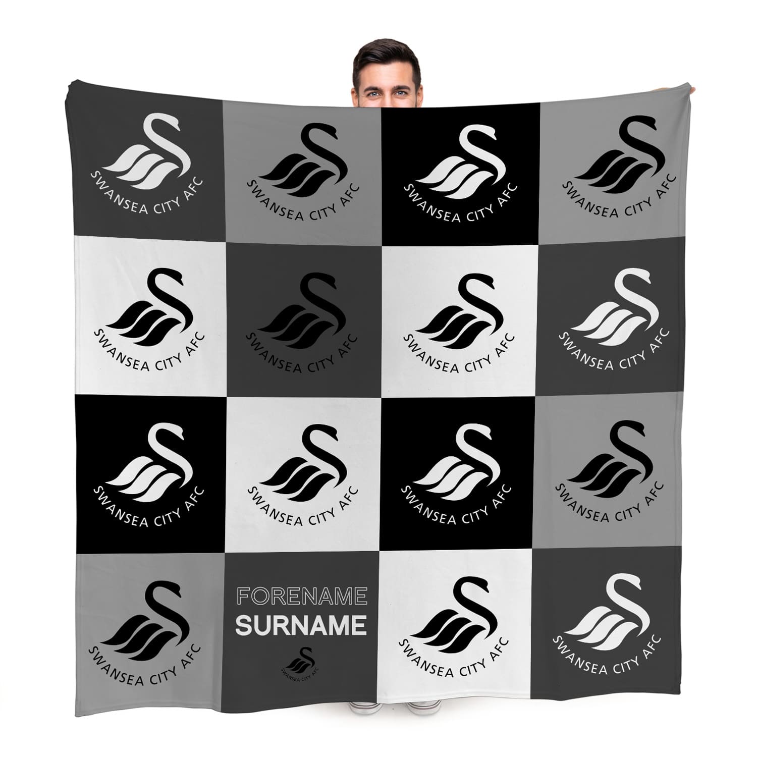 Swansea City AFC Chequered Fleece Blanket