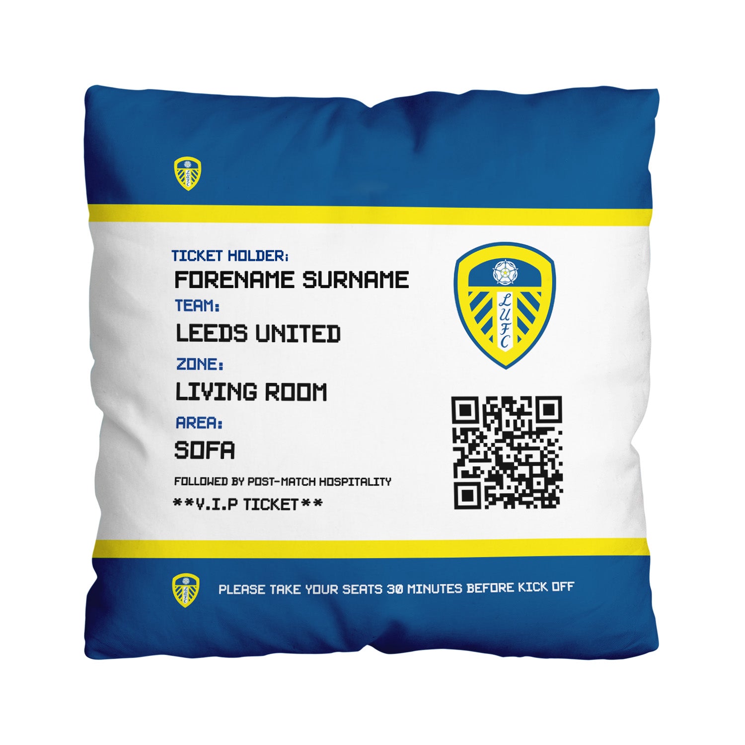 Leeds United FC Ticket 18" Cushion