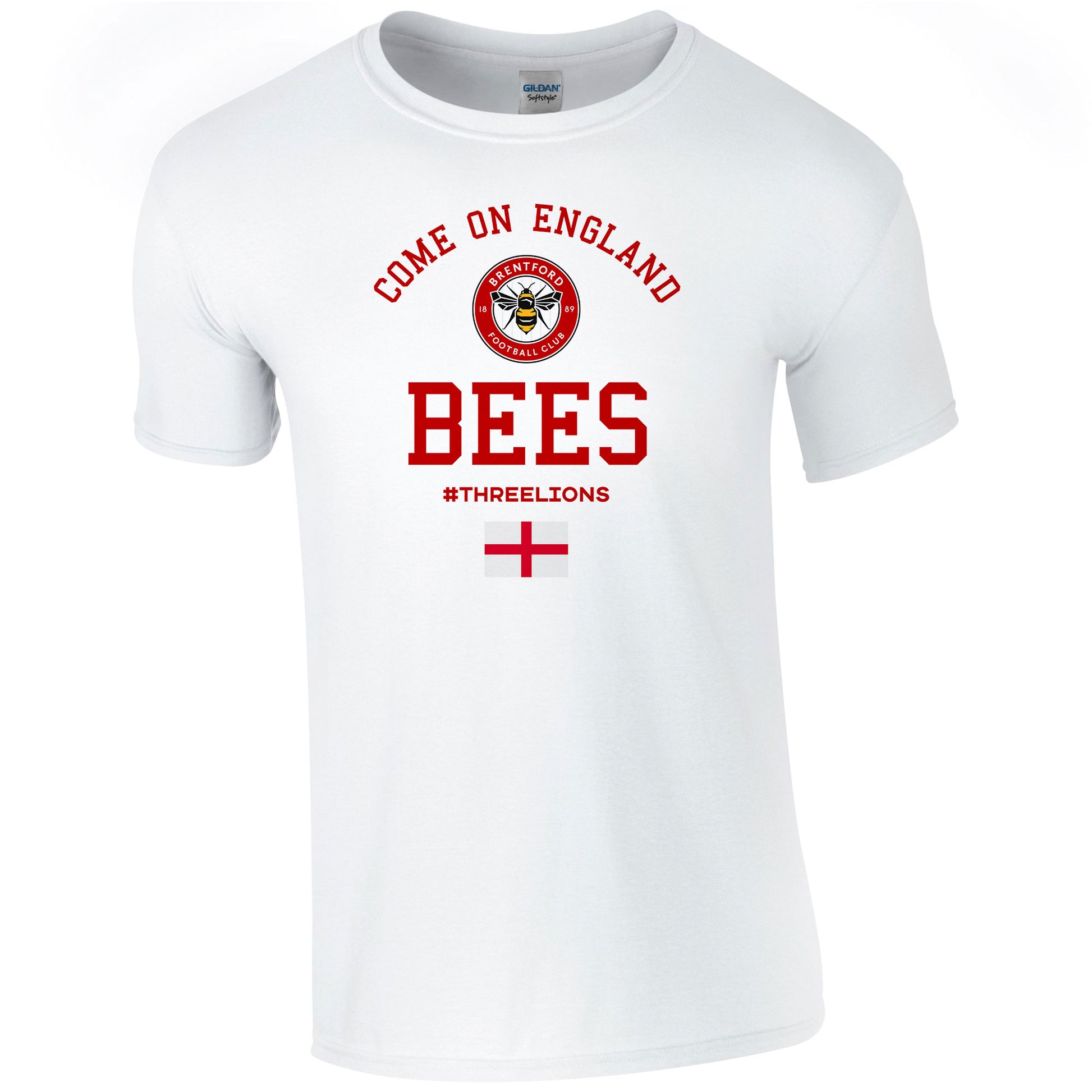 Brentford FC Come On England Adult T-Shirt (White)