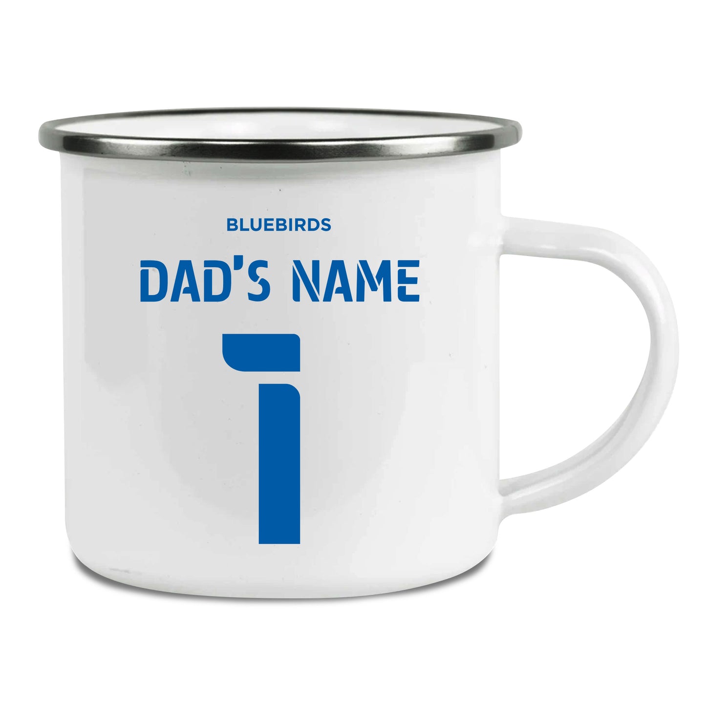 Cardiff City FC Back of Shirt Enamel Camping Mug for Dad