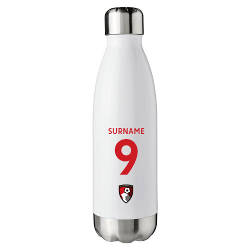 Bournemouth Back of Shirt White Insulated Water Bottle