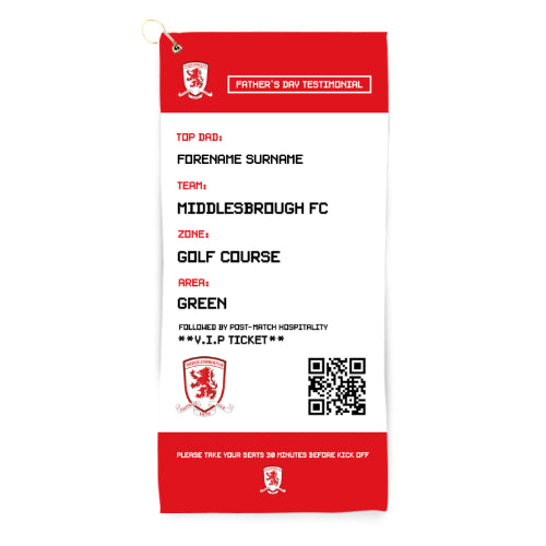 Middlesbrough FC FD Ticket Golf Towel