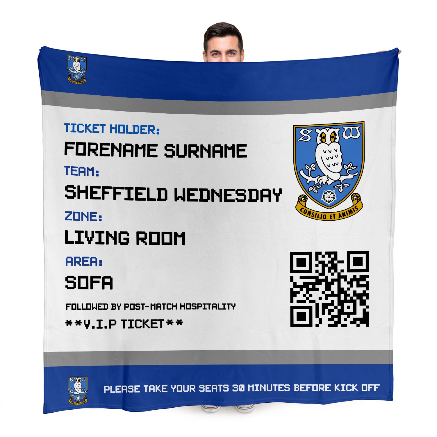 Sheffield Wednesday FC FD Ticket Fleece Blanket