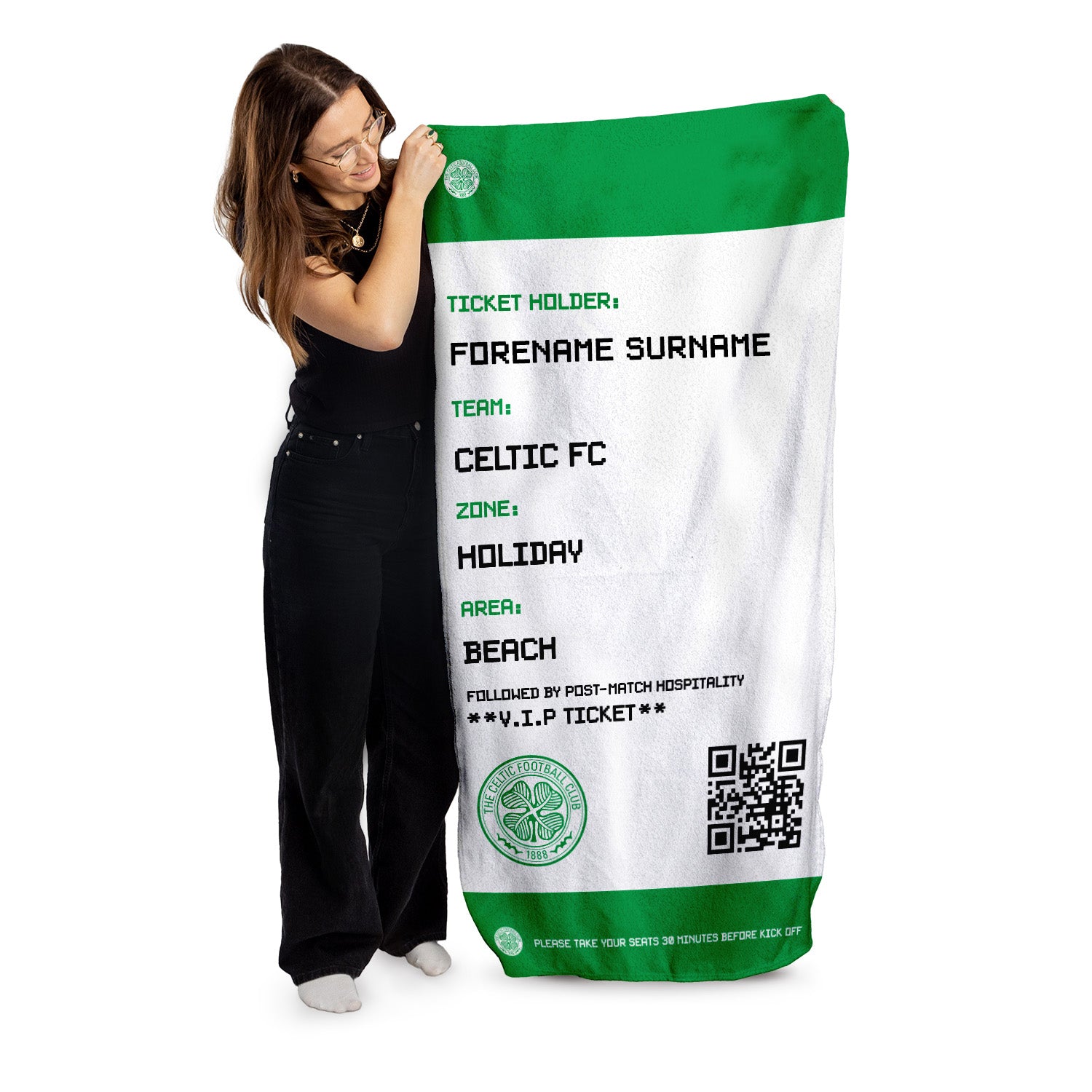 Celtic FC Ticket Beach Towel