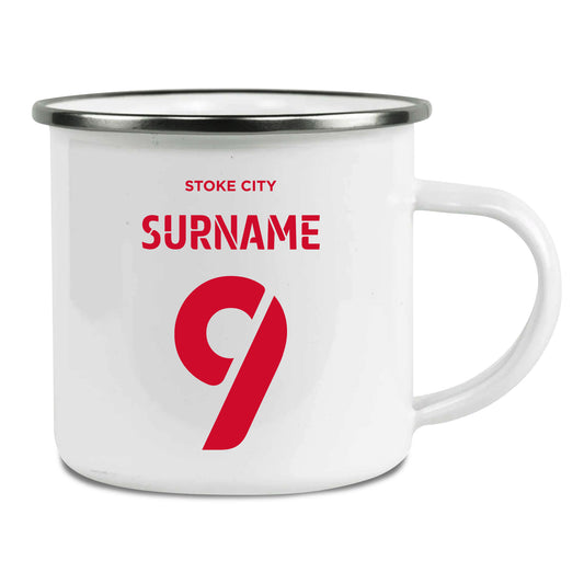 Stoke City FC Back of Shirt Enamel Camping Mug