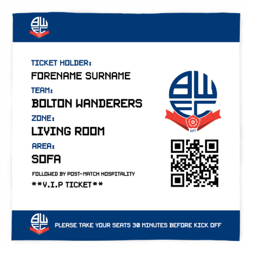  Bolton Wanderers Ticket Fleece Blanket