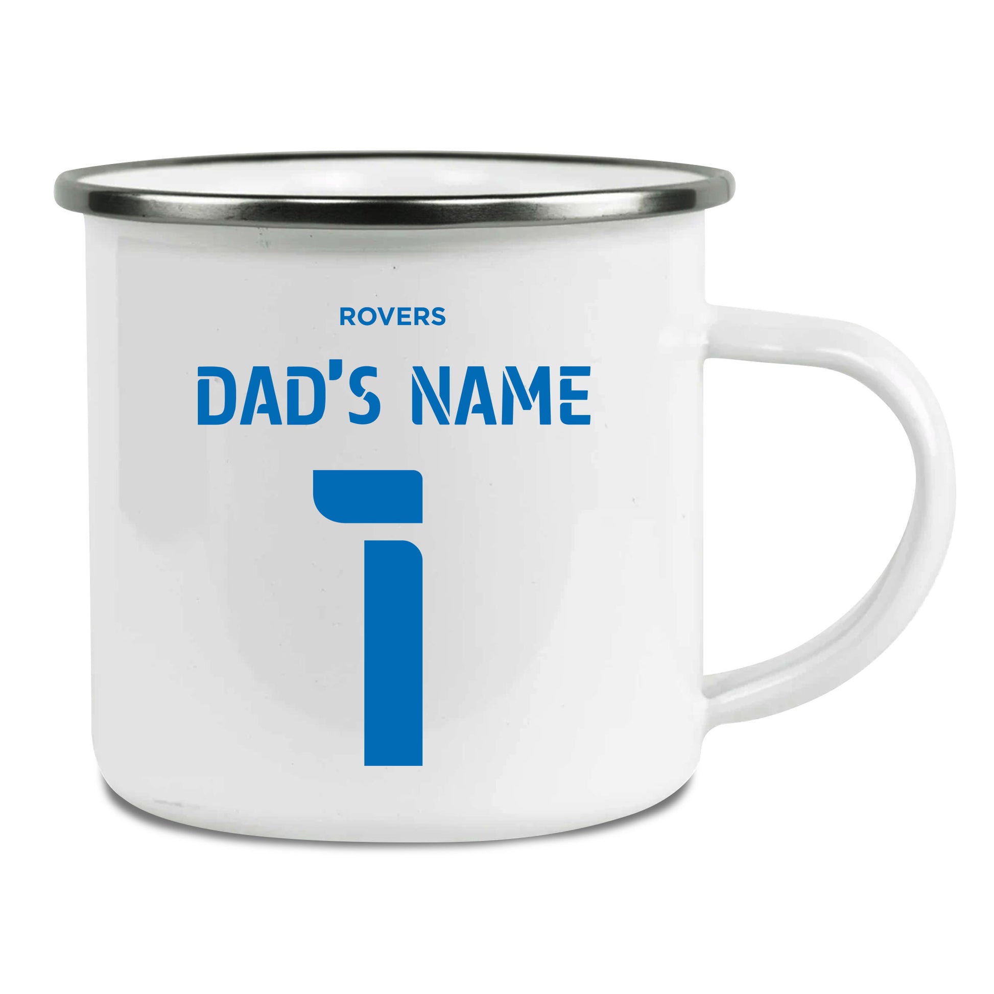 Blackburn Rovers FC Back of Shirt Enamel Camping Mug for Dad