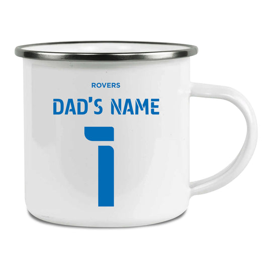 Blackburn Rovers FC Back of Shirt Enamel Camping Mug for Dad