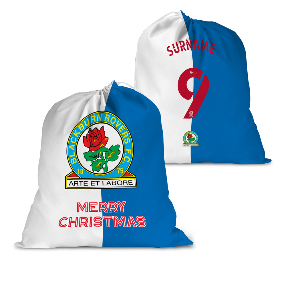 Blackburn Rovers FC Back of Shirt Santa Sack