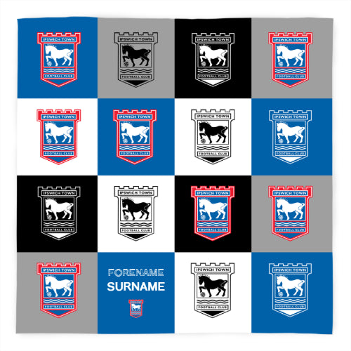 Ipswich Town Chequered Fleece Blanket