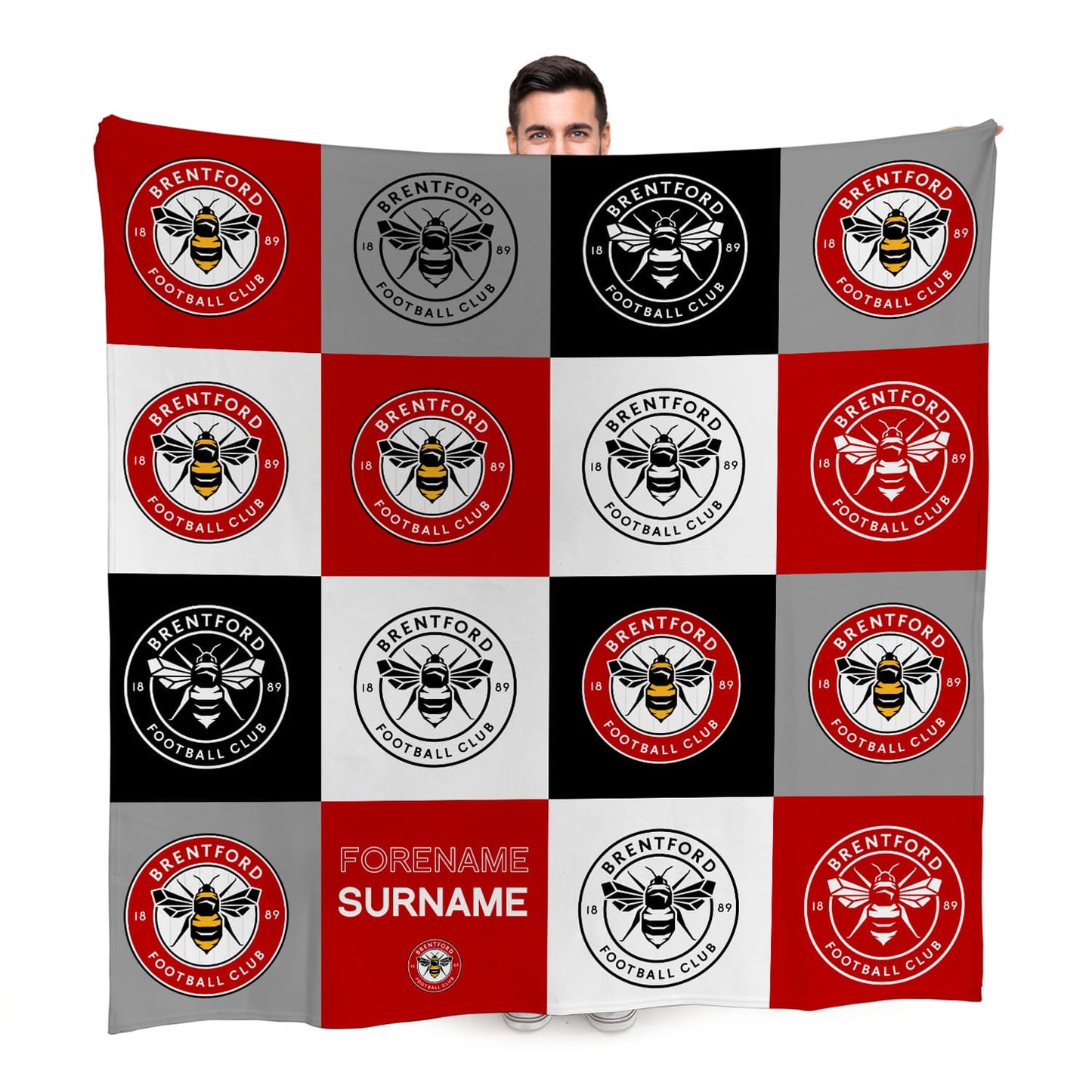 Brentford FC Chequered Fleece Blanket