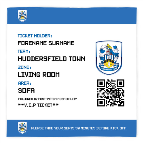 Huddersfield Town Ticket Fleece Blanket