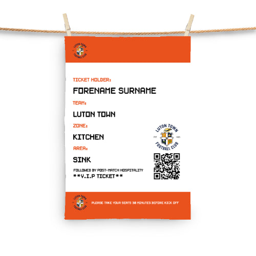 Luton Town Ticket Tea Towel