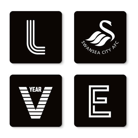 Personalised Swansea City AFC Love Coasters (x4)