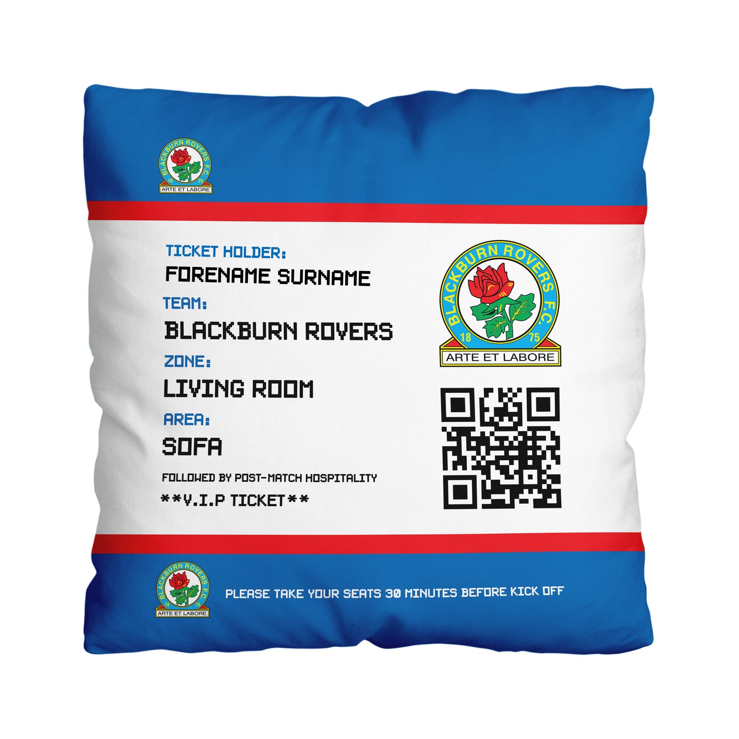 Blackburn Rovers FC Ticket 18" Cushion