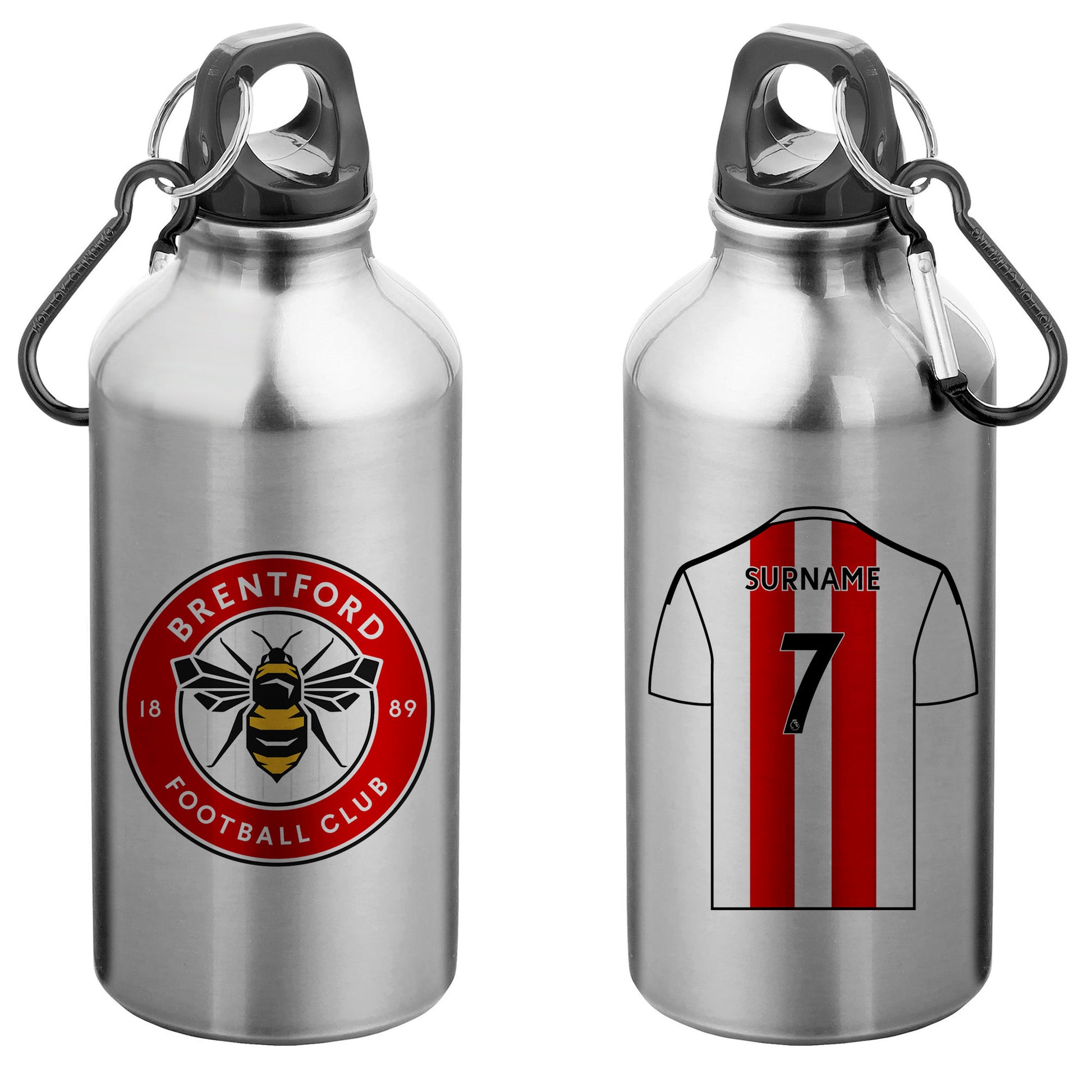 Brentford FC Aluminium Sport Bottle with Carabiner