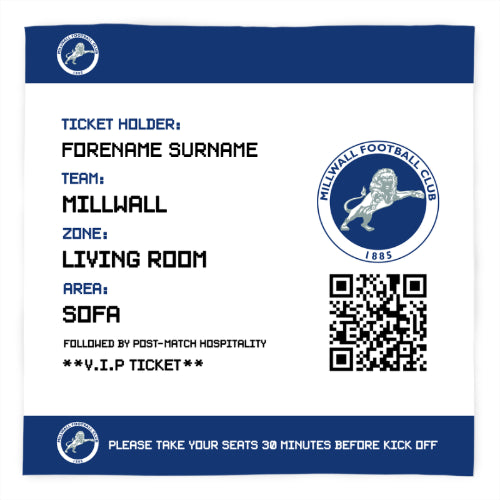 Millwall Ticket Fleece Blanket