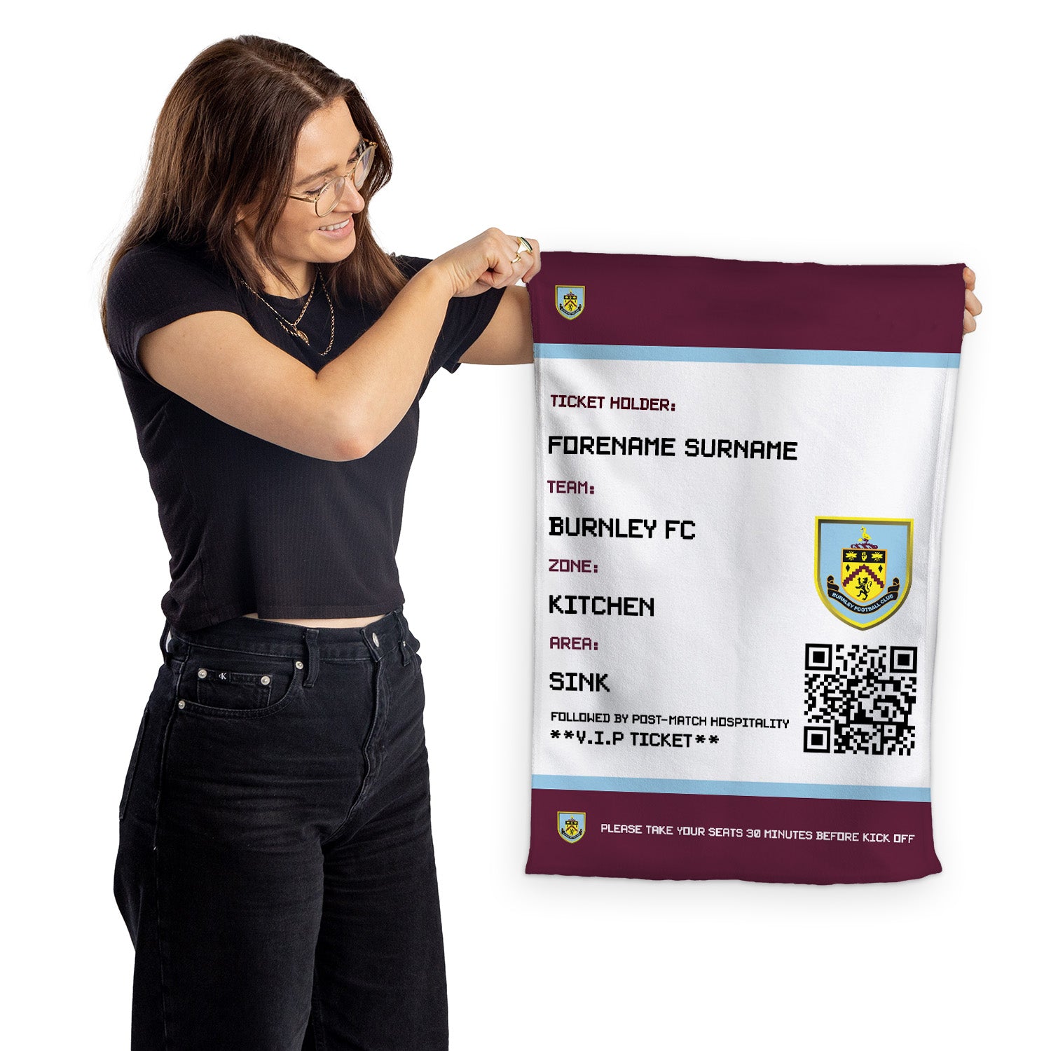 Burnley FC FD Ticket Tea Towel