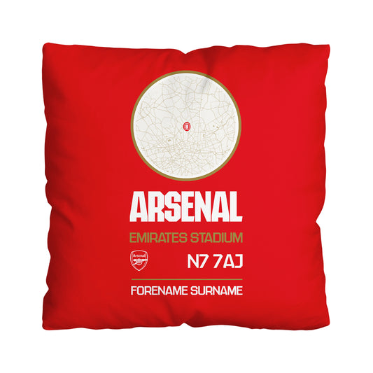 Arsenal FC Map Red 18 Inch Cushion