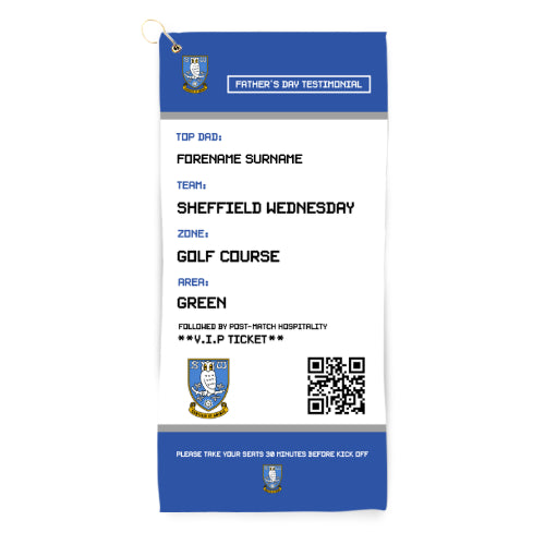 Sheffield Wednesday FC FD Ticket Golf Towel