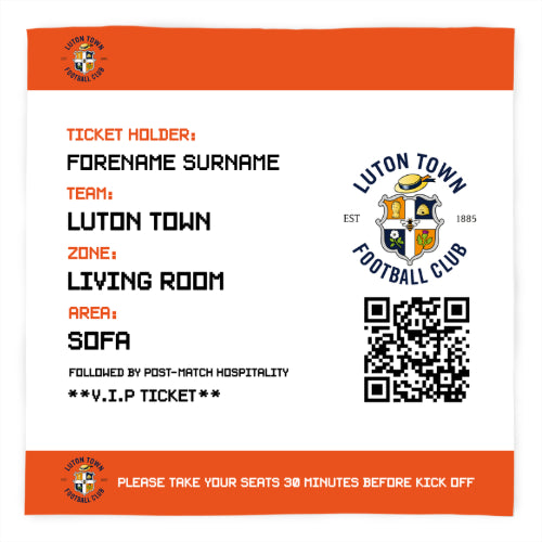 Luton Town Ticket Fleece Blanket