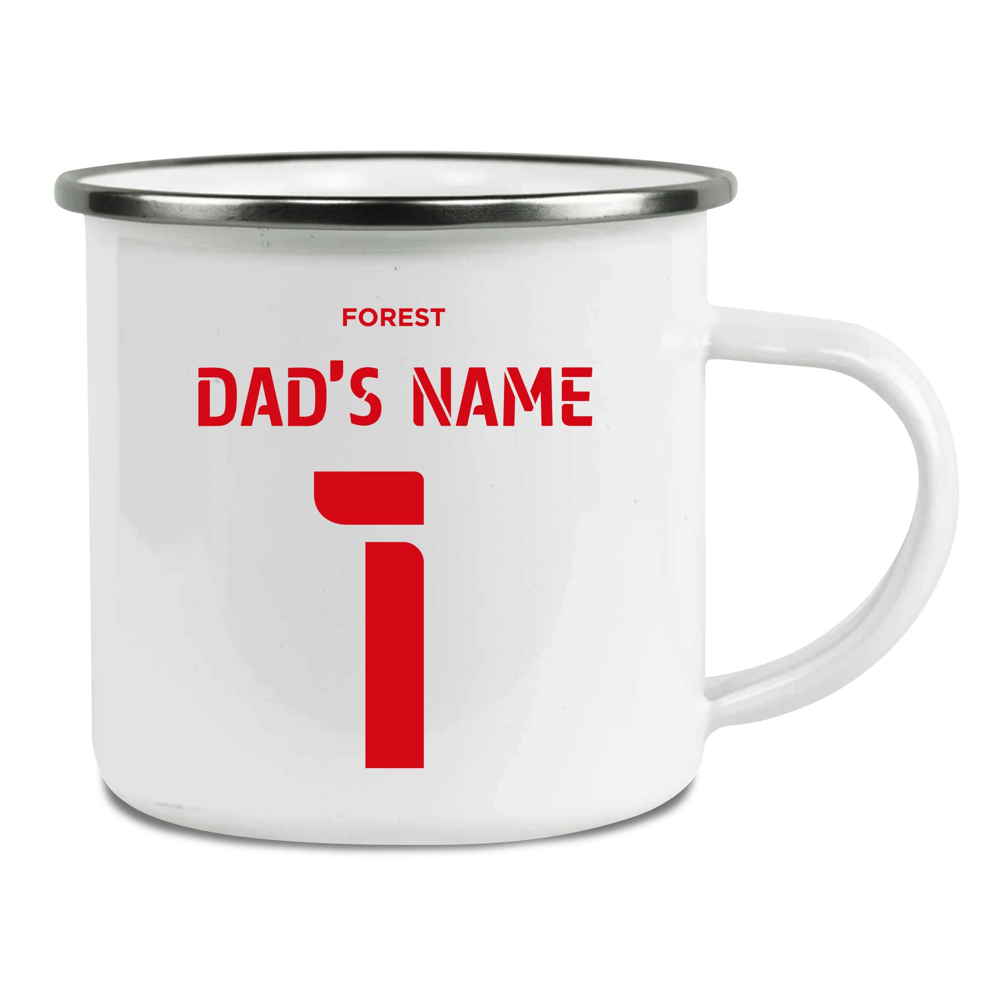 Nottingham Forest FC Back of Shirt Enamel Camping Mug for Dad