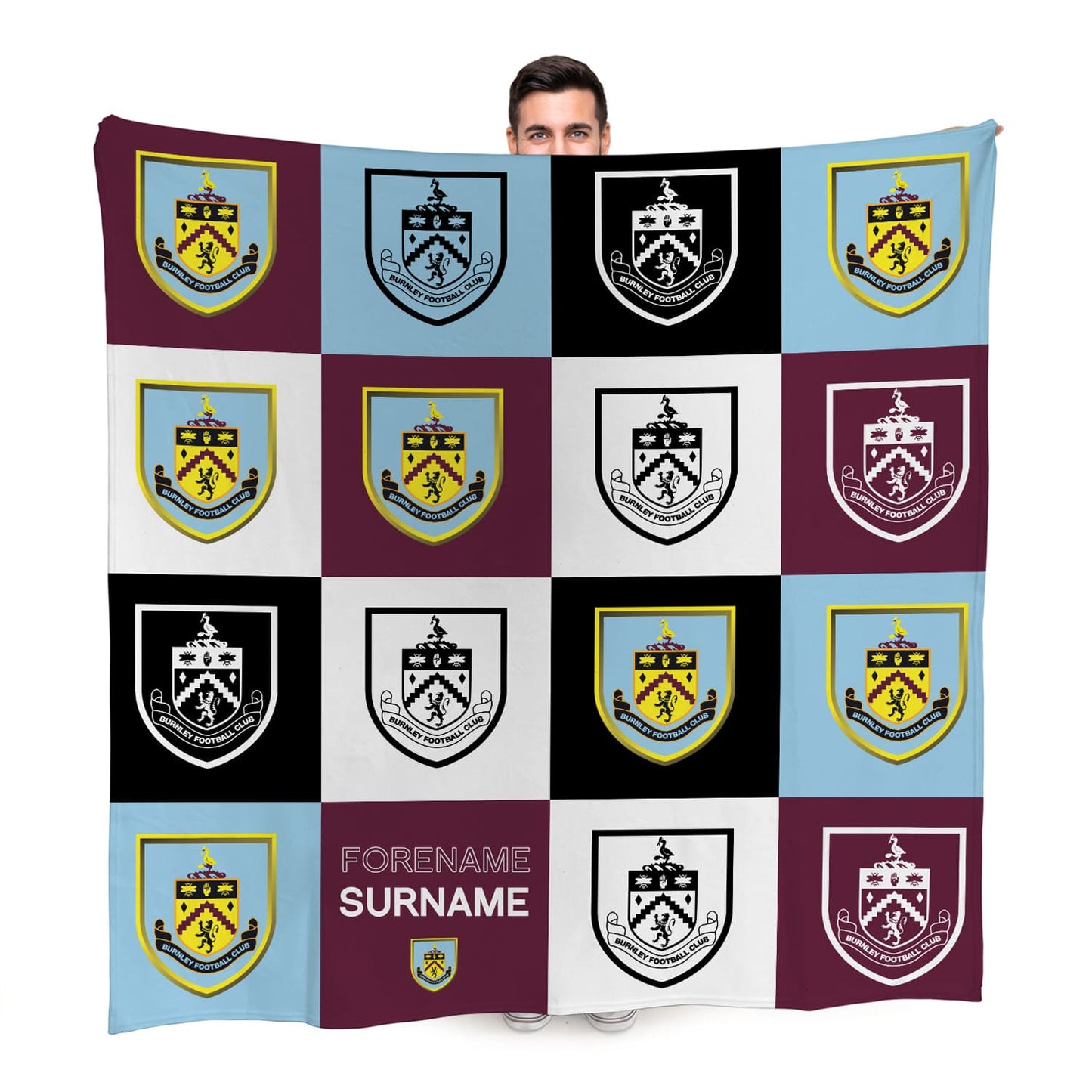 Burnley FC Chequered Fleece Blanket