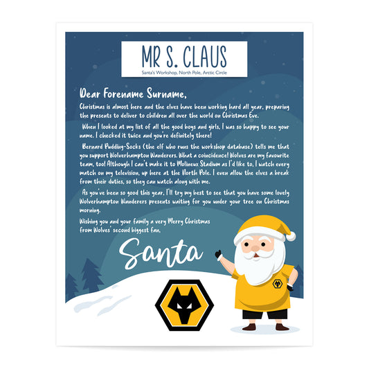 Wolves Personalised Letter from Santa