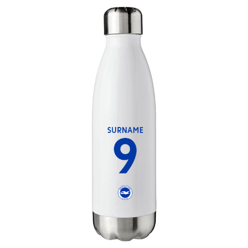 Brighton & Hove Albion Back of Shirt White Insulated Water Bottle