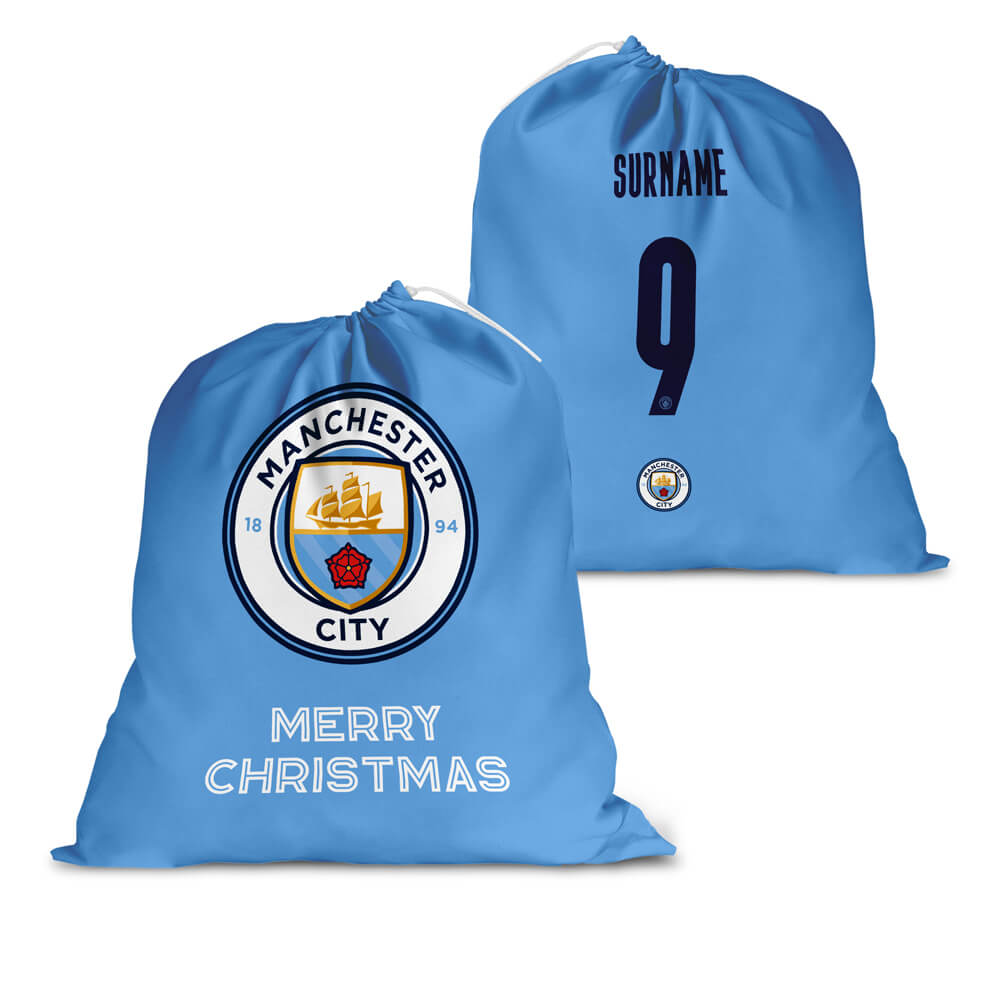 Manchester City FC Back of Shirt Santa Sack