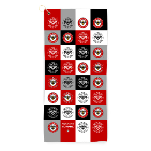 Brentford FC Chequered Golf Towel