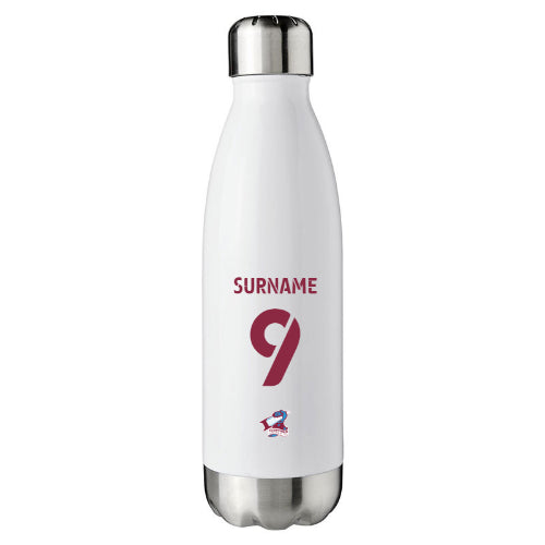 Scunthorpe United FC Back of Shirt White Insulated Water Bottle