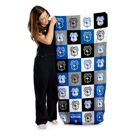 Cardiff City FC Chequered Beach Towel