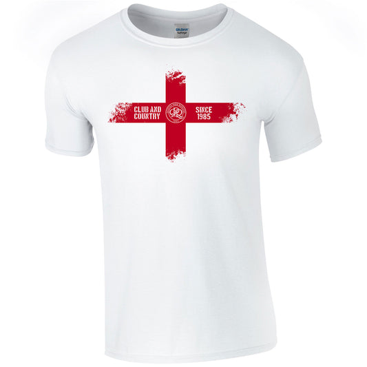 Queens Park Rangers FC Club and Country Adult T-Shirt (White)