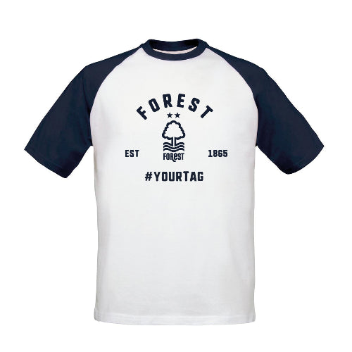 Nottingham Forest FC Vintage Hashtag Baseball T-Shirt