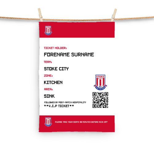 Stoke City Ticket Tea Towel