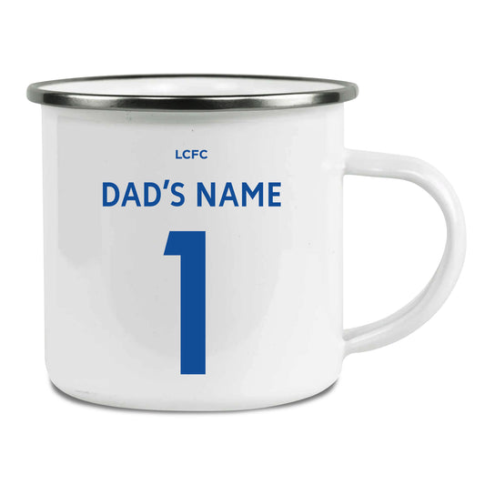 Leicester City FC Back of Shirt Enamel Camping Mug for Dad