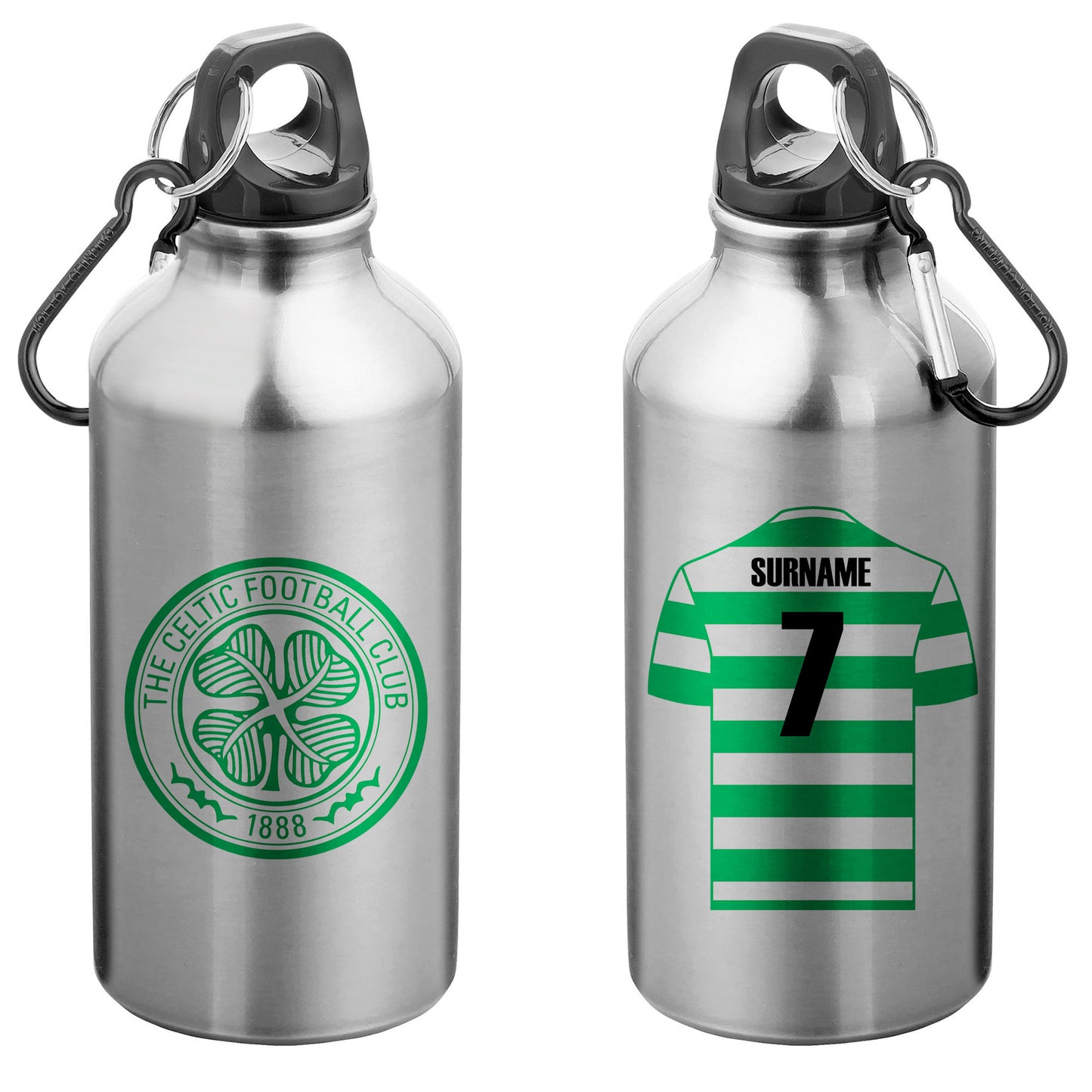 Celtic FC Aluminium Sport Bottle with Carabiner