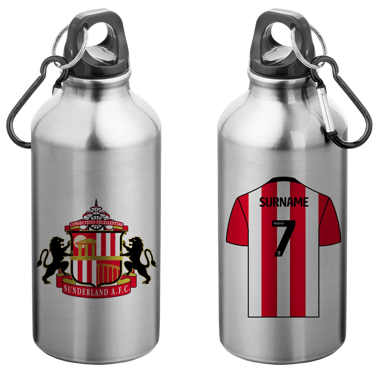 Sunderland AFC Aluminium Sport Bottle with Carabiner