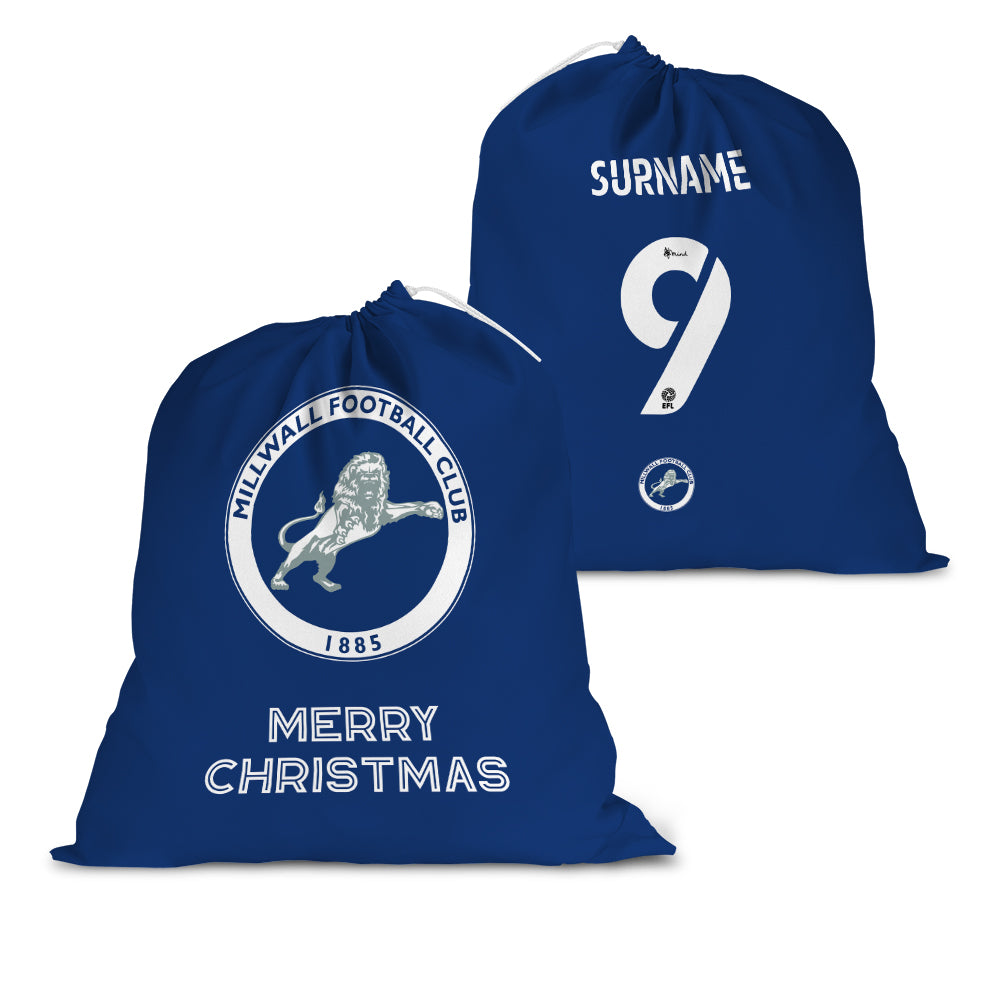 Millwall FC Back of Shirt Santa Sack