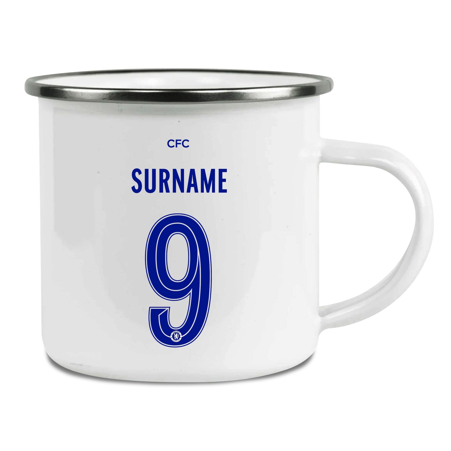 Chelsea FC Back of Shirt Enamel Camping Mug