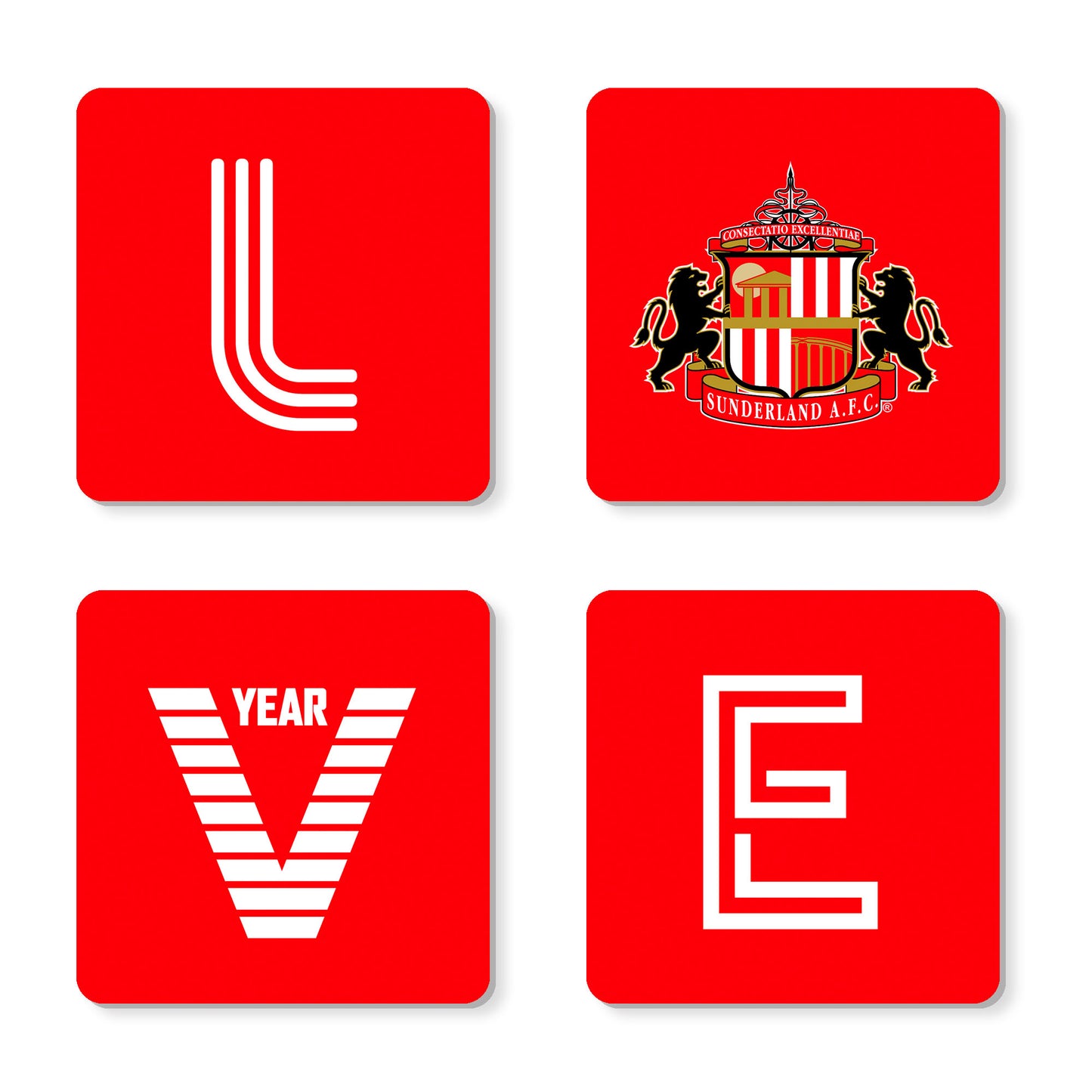 Personalised Sunderland AFC Love Coasters (x4)