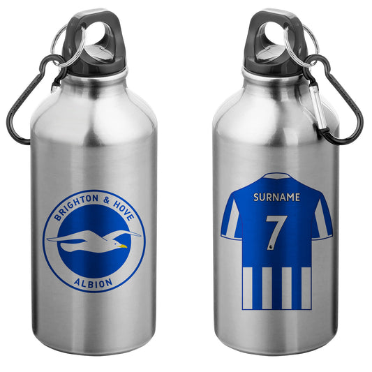 Brighton & Hove Albion FC Aluminium Sport Bottle with Carabiner