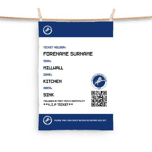 Millwall Ticket Tea Towel