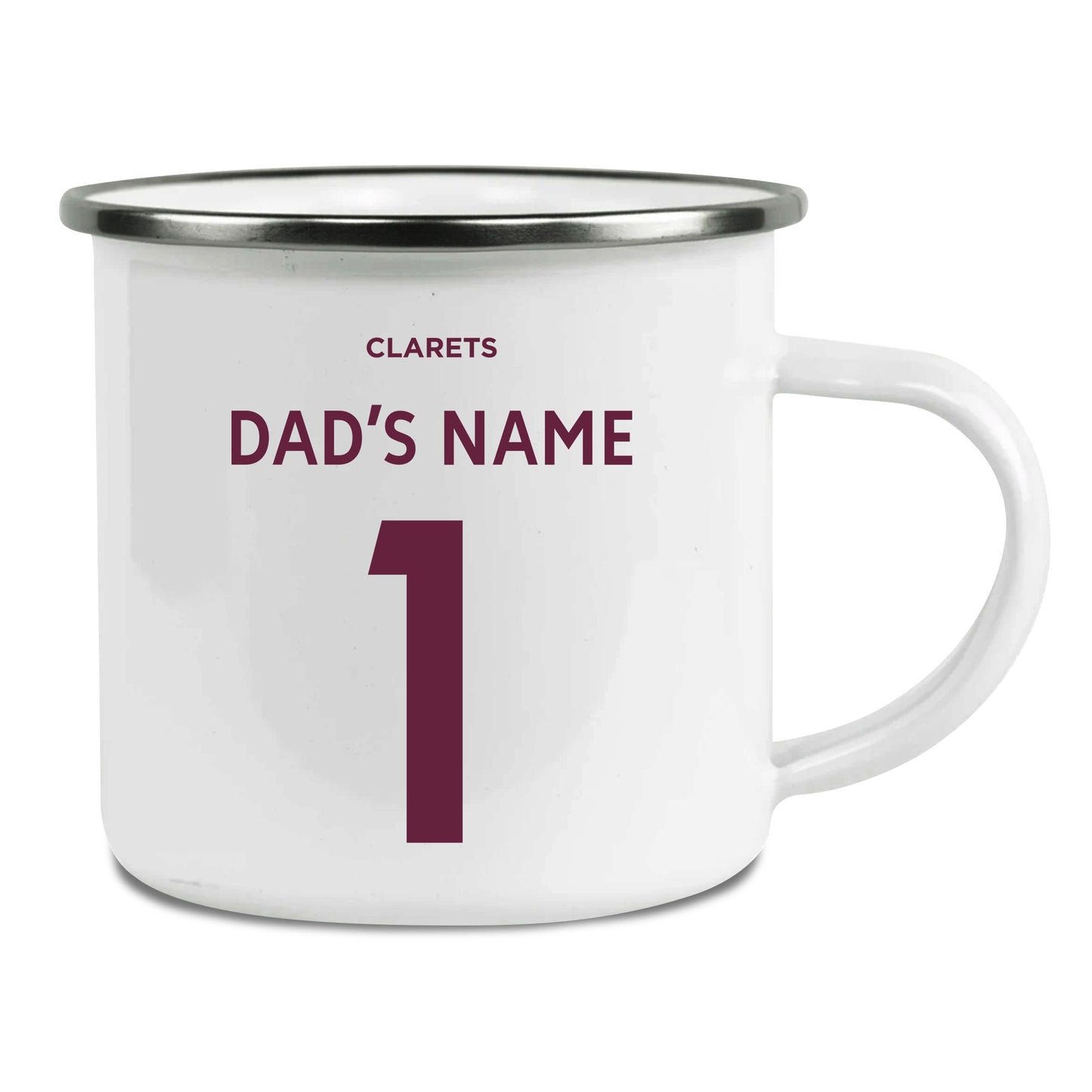 Burnley FC Back of Shirt Enamel Camping Mug for Dad