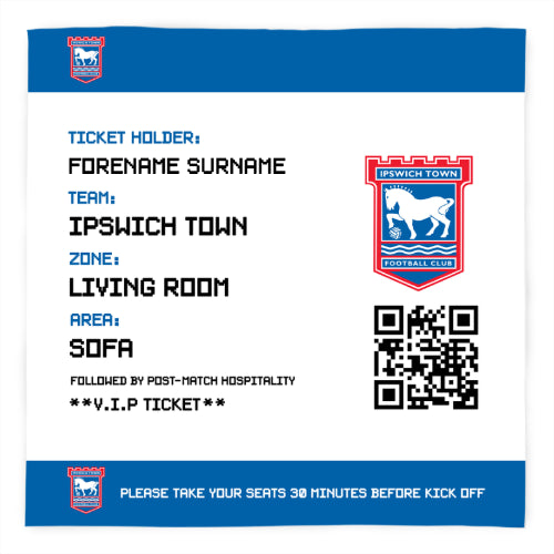 Ipswich Town Ticket Fleece Blanket