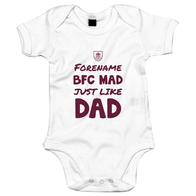 Burnley FC Mad Like Dad Baby Bodysuit