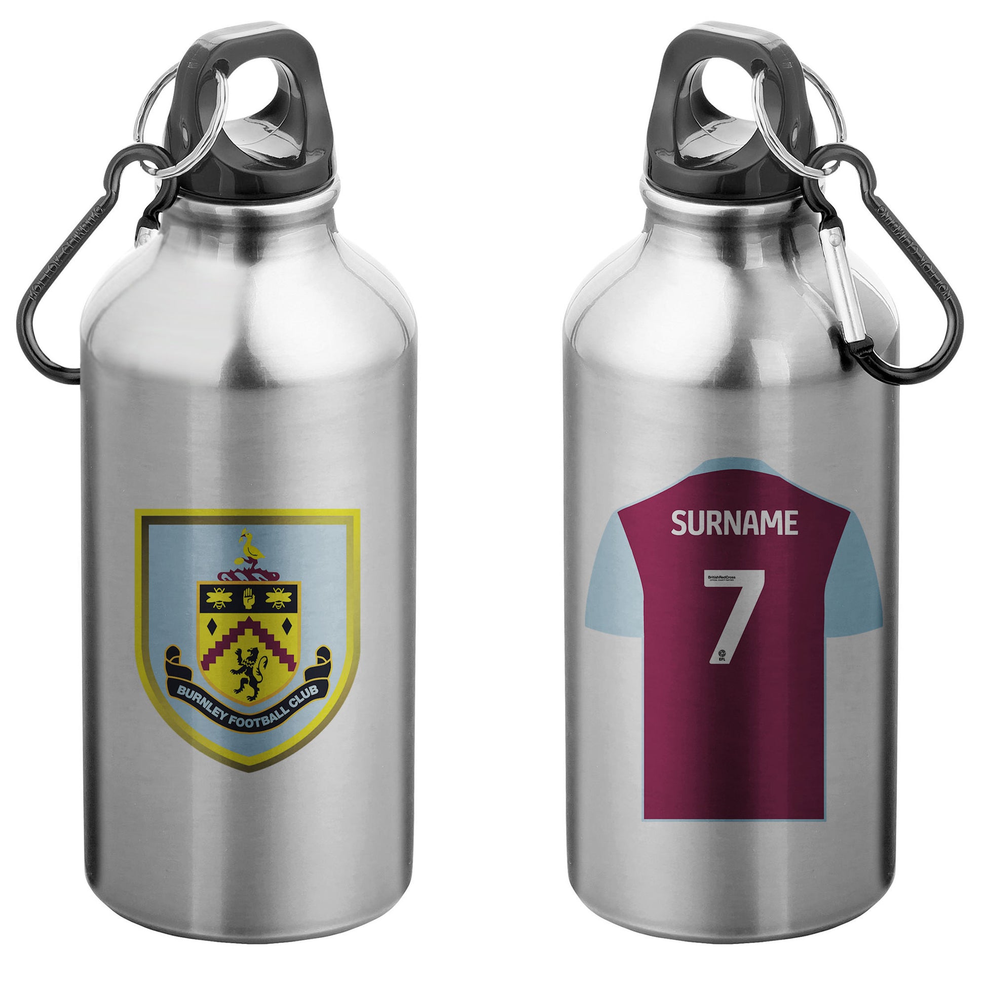 Burnley FC Aluminium Sport Bottle with Carabiner